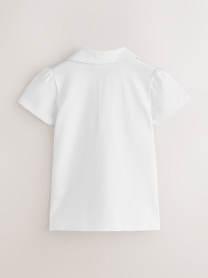 Dsiney Kidz - Clarks White Short Sleeve School Polo Shirts 5 Pack image 3