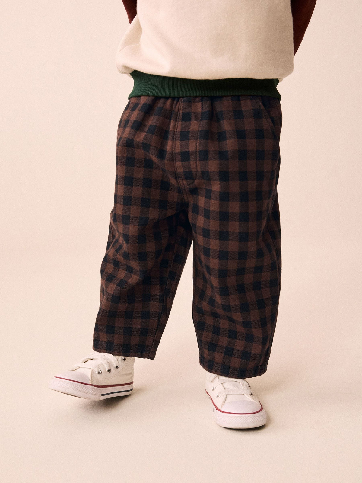 Brown Gingham Regular Fit Pull On Barrel Trousers (3mths-7yrs) - image 4