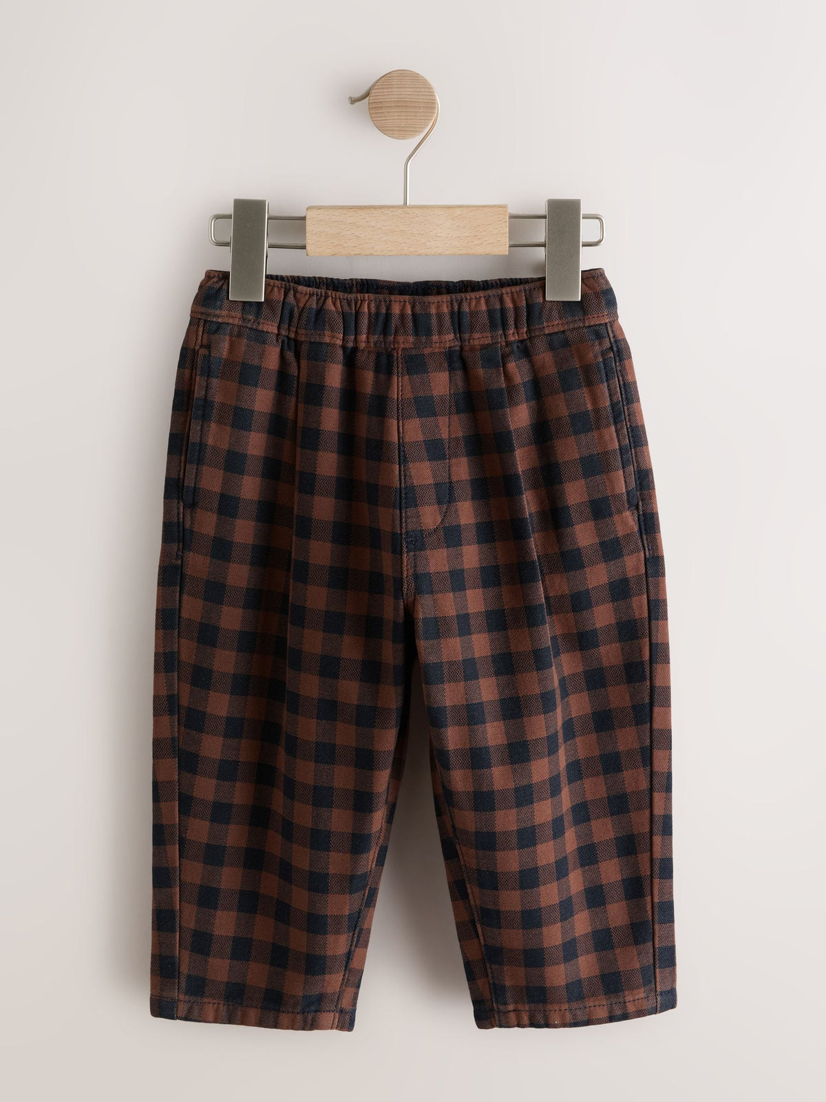 Brown Gingham Regular Fit Pull On Barrel Trousers (3mths-7yrs) - image 5