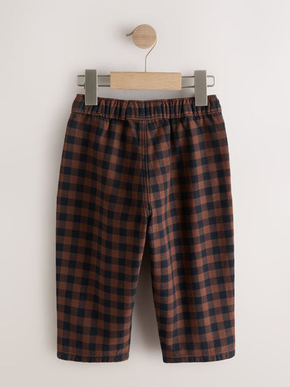 Brown Gingham Regular Fit Pull On Barrel Trousers (3mths-7yrs) - image 6