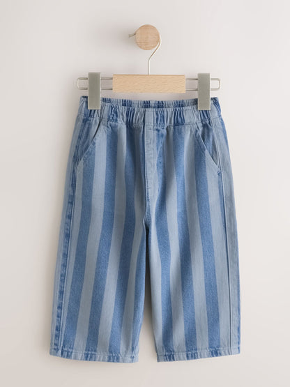 Blue Stripe Pull On Wide Trousers (3mths-7yrs) image 5