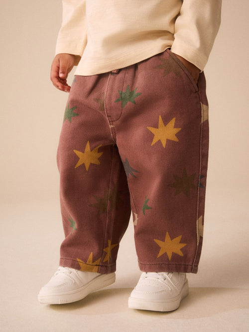 Multi Red Pull On Wide Trousers (3mths-7yrs) image 1