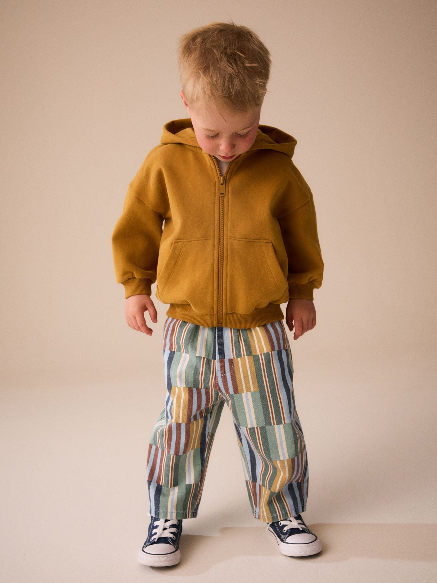 Multi Hotchpotch Stripe Pull On Wide Trousers (3mths-7yrs) image 2