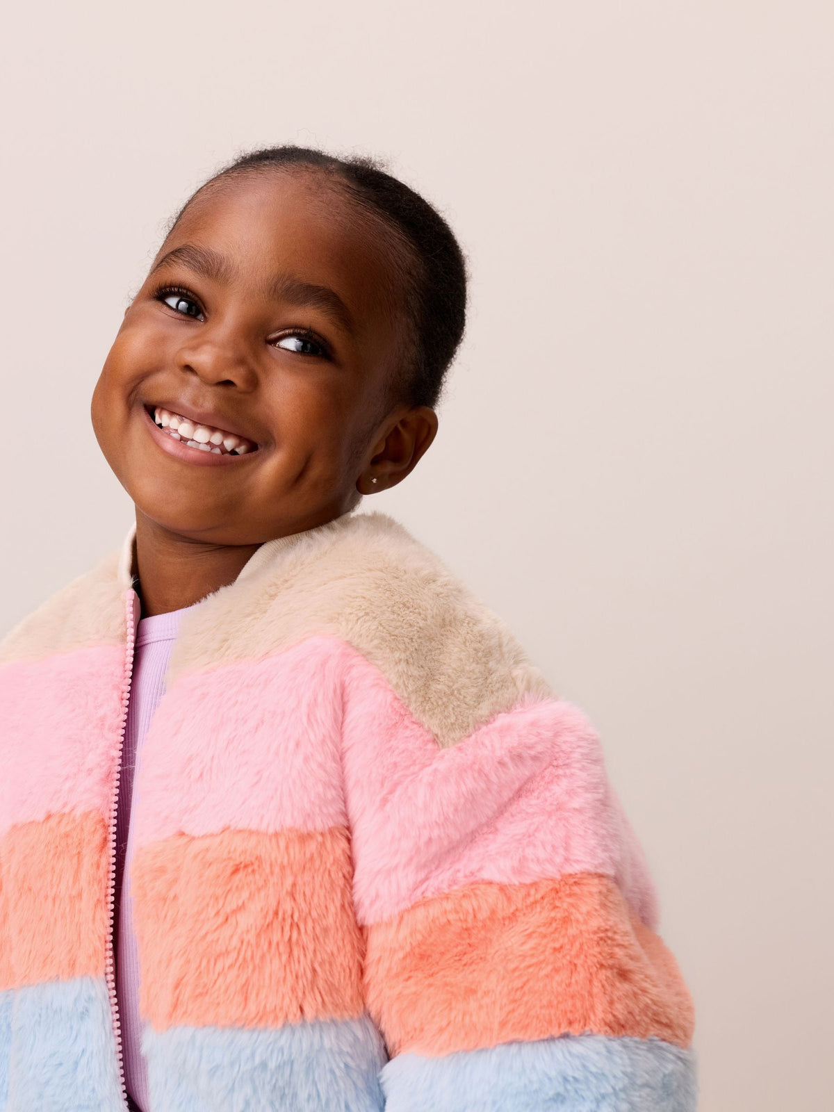 Little Bird Colourblock Fur Bomber Jacket - image 3