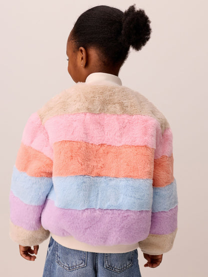 Little Bird Colourblock Fur Bomber Jacket - image 4