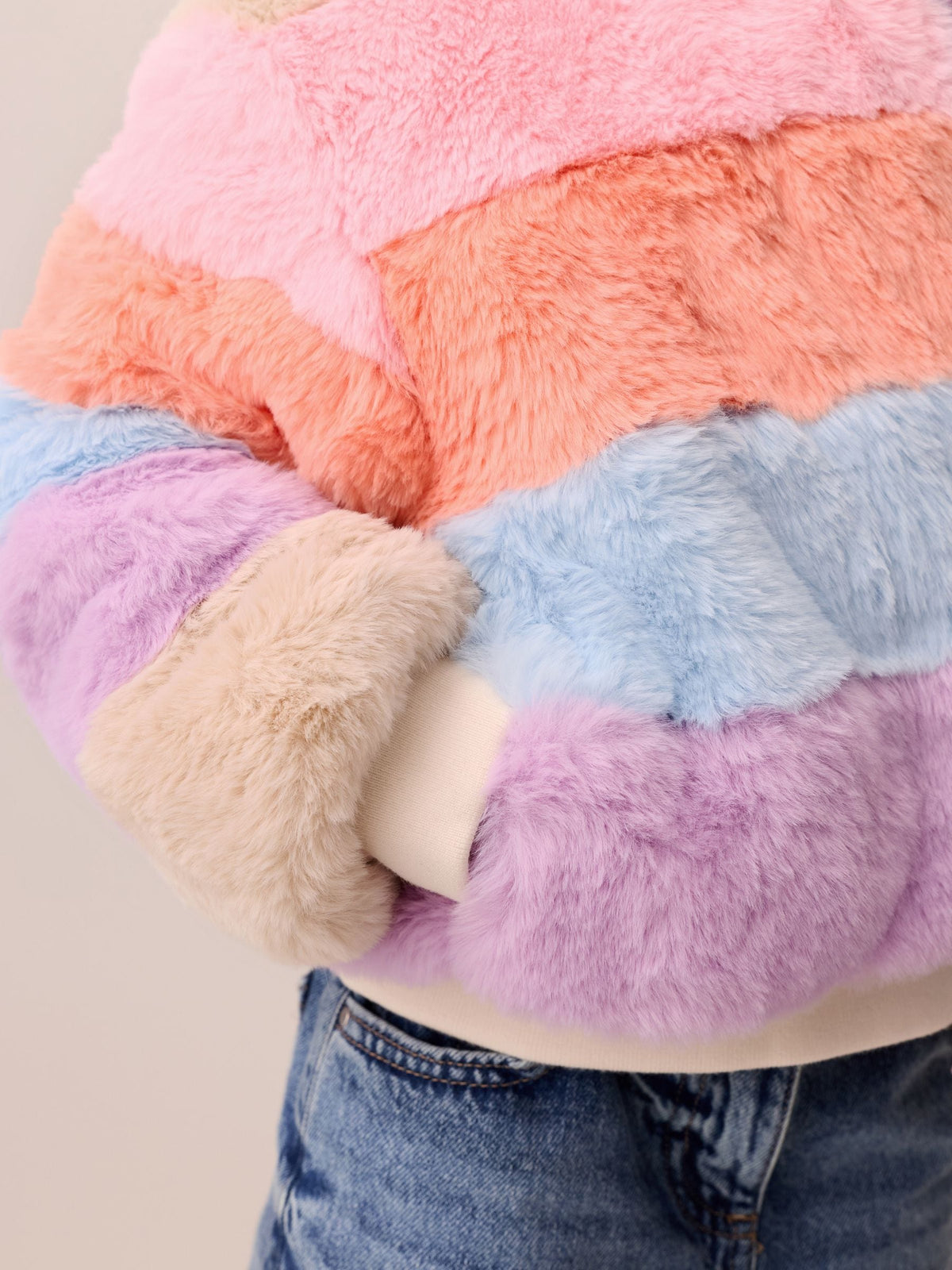 Little Bird Colourblock Fur Bomber Jacket - image 5