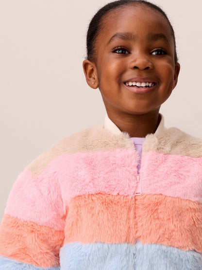 Little Bird Colourblock Fur Bomber Jacket - image 6