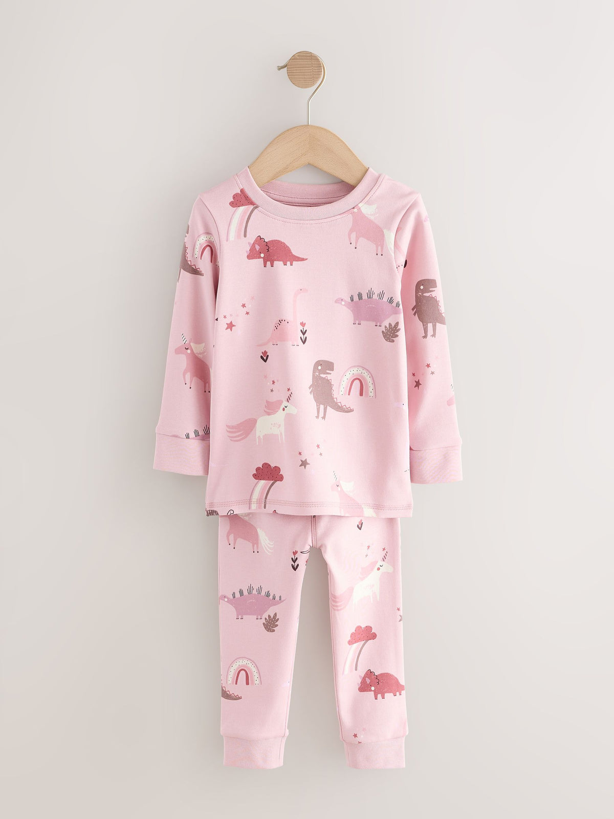 Pink/Cream Snuggle Pyjamas 3 Pack (9mths-12yrs) - image 11