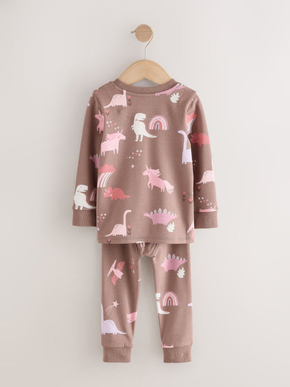 Pink/Cream Snuggle Pyjamas 3 Pack (9mths-12yrs) - image 9