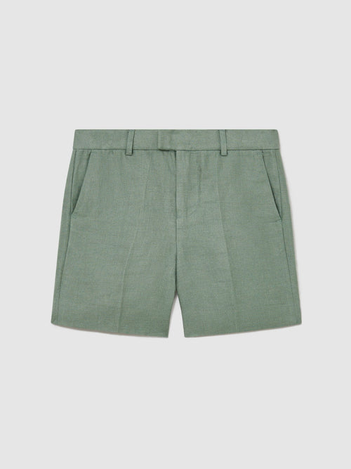 Reiss Sage Green Atlantic S 3-9 yrs Linen Tailored Shorts image 1