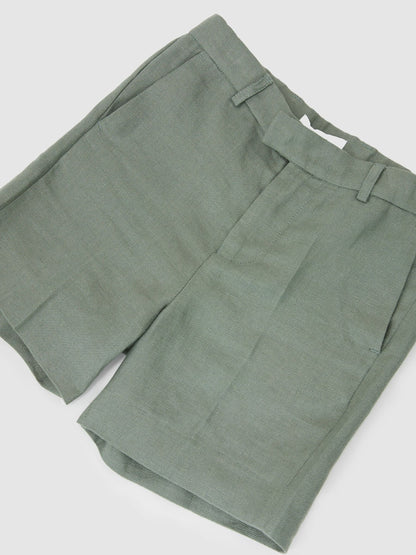 Reiss Sage Green Atlantic S 3-9 yrs Linen Tailored Shorts image 3