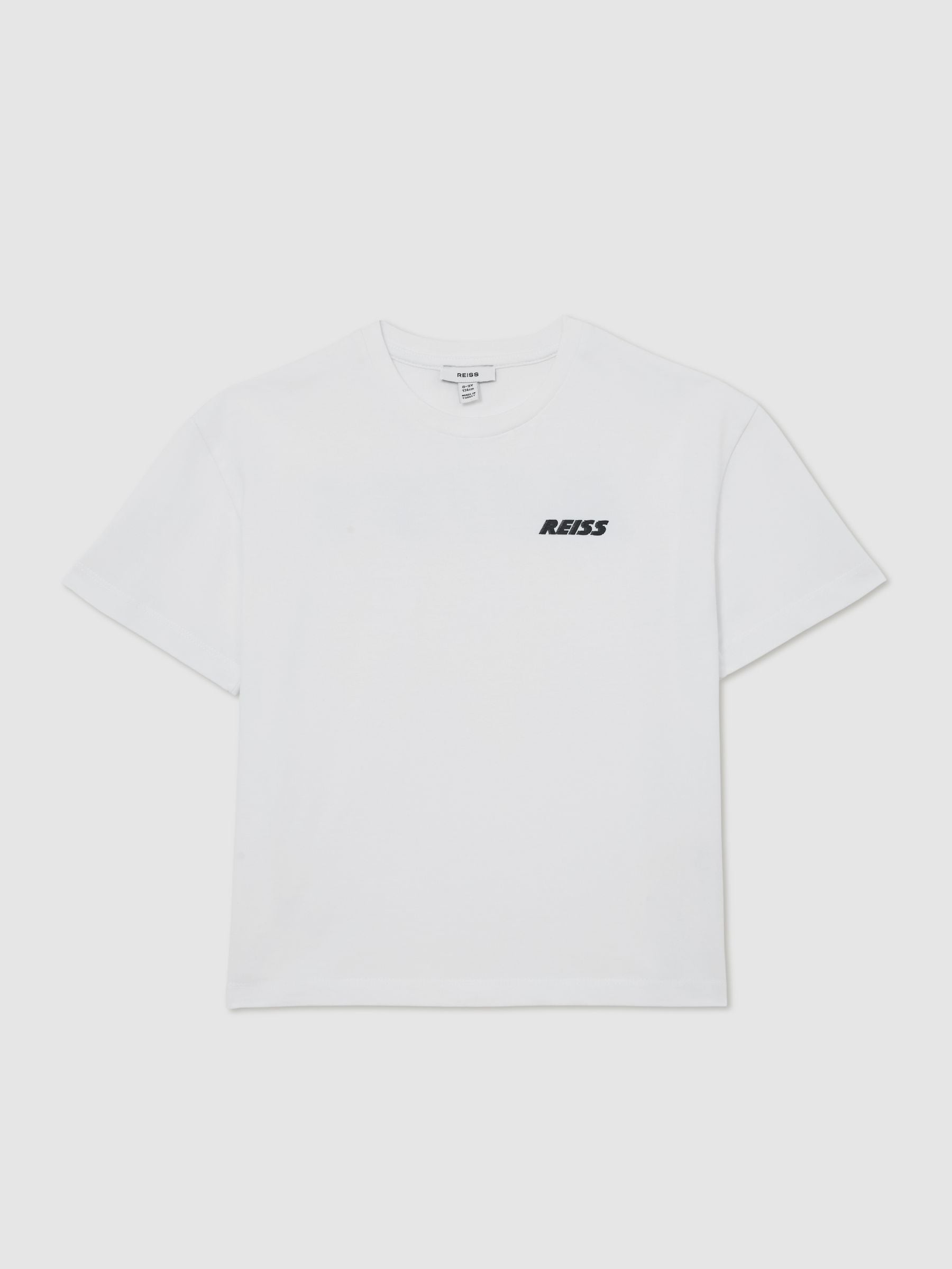 Reiss White Ross 3-9 yrs Cotton Logo Crew-Neck T-Shirt image 2