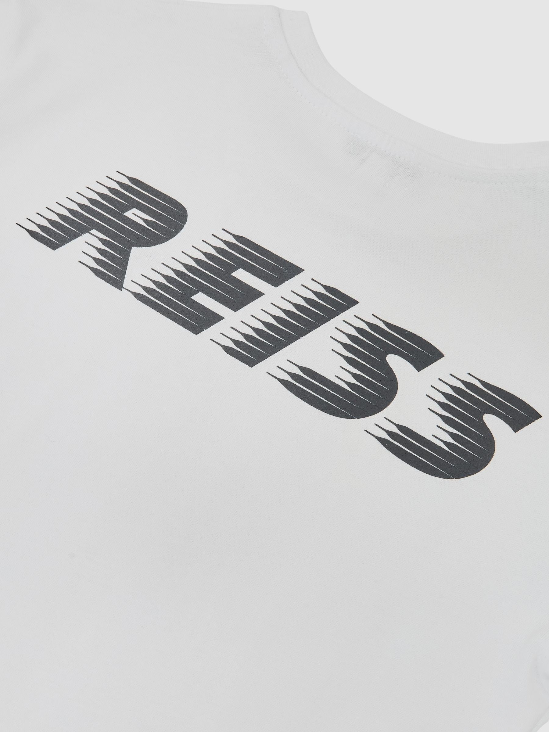 Reiss White Ross 3-9 yrs Cotton Logo Crew-Neck T-Shirt image 5