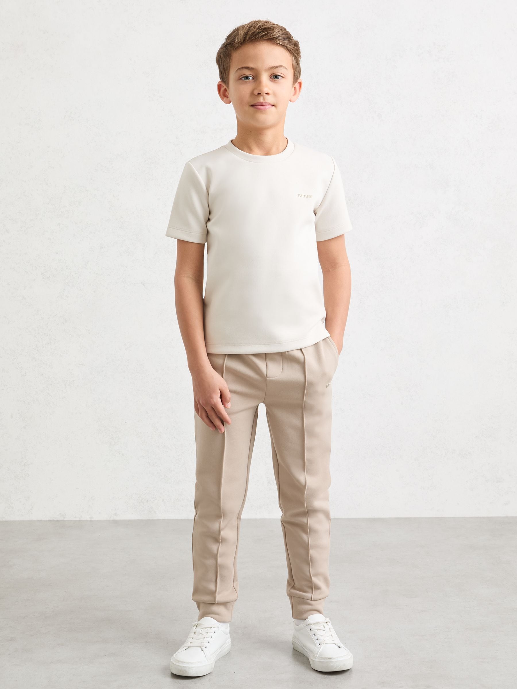 Reiss Stone Wesley 3-9 yrs Premium Interlock Logo T-Shirt image 3