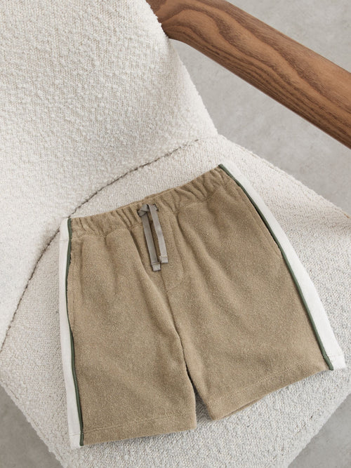 Reiss Sage/White Raven 3-9 yrs Towelling Colour-Block Shorts image 1