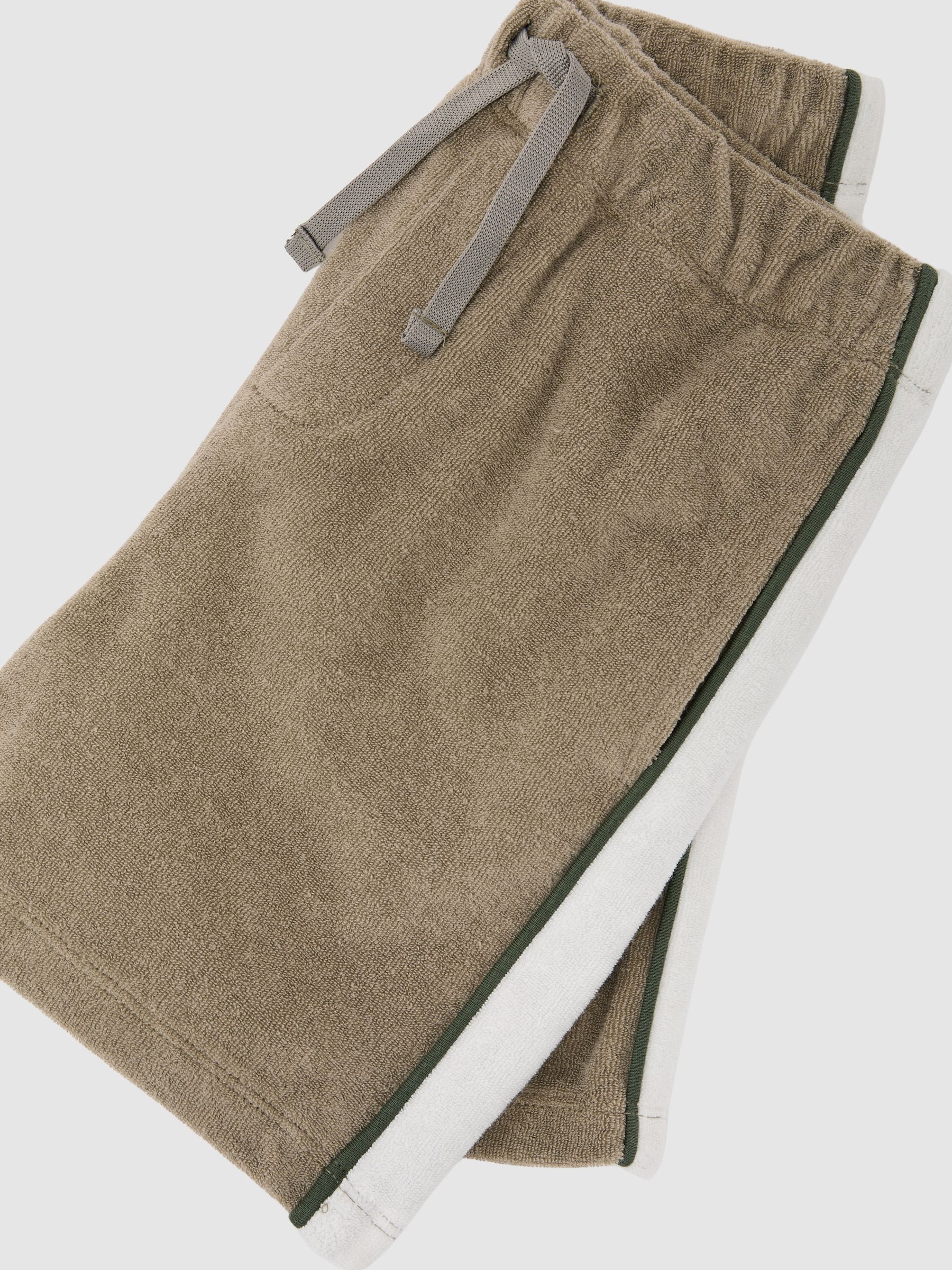 Reiss Sage/White Raven 3-9 yrs Towelling Colour-Block Shorts image 3