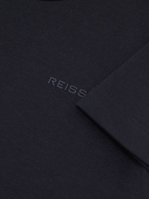 Reiss Navy Wesley 9-13 yrs Premium Interlock Logo T-Shirt image 1