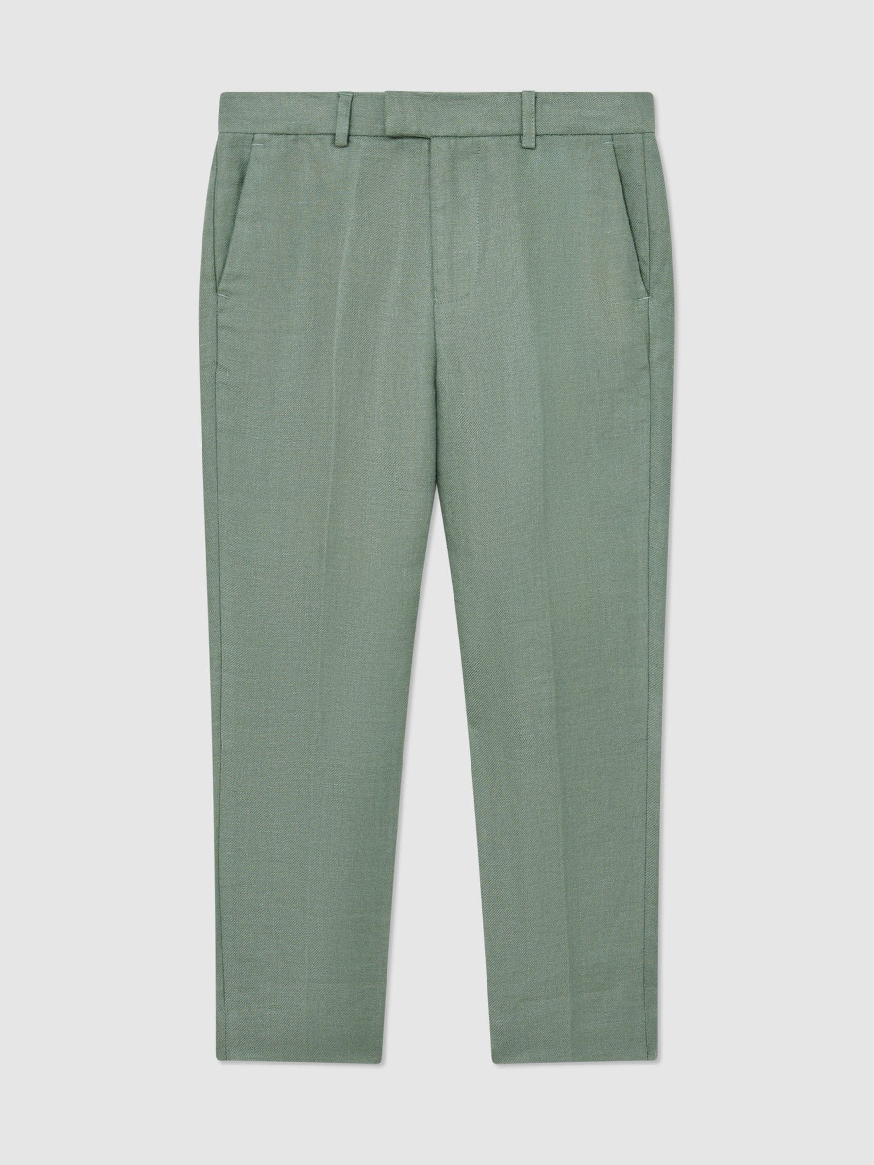 Reiss Sage Green Atlantic T 9-13 yrs Linen Tailored-Fit Trousers image 2