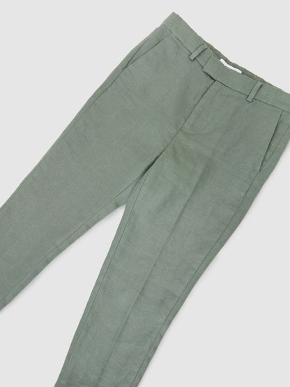 Reiss Sage Green Atlantic T 9-13 yrs Linen Tailored-Fit Trousers image 3