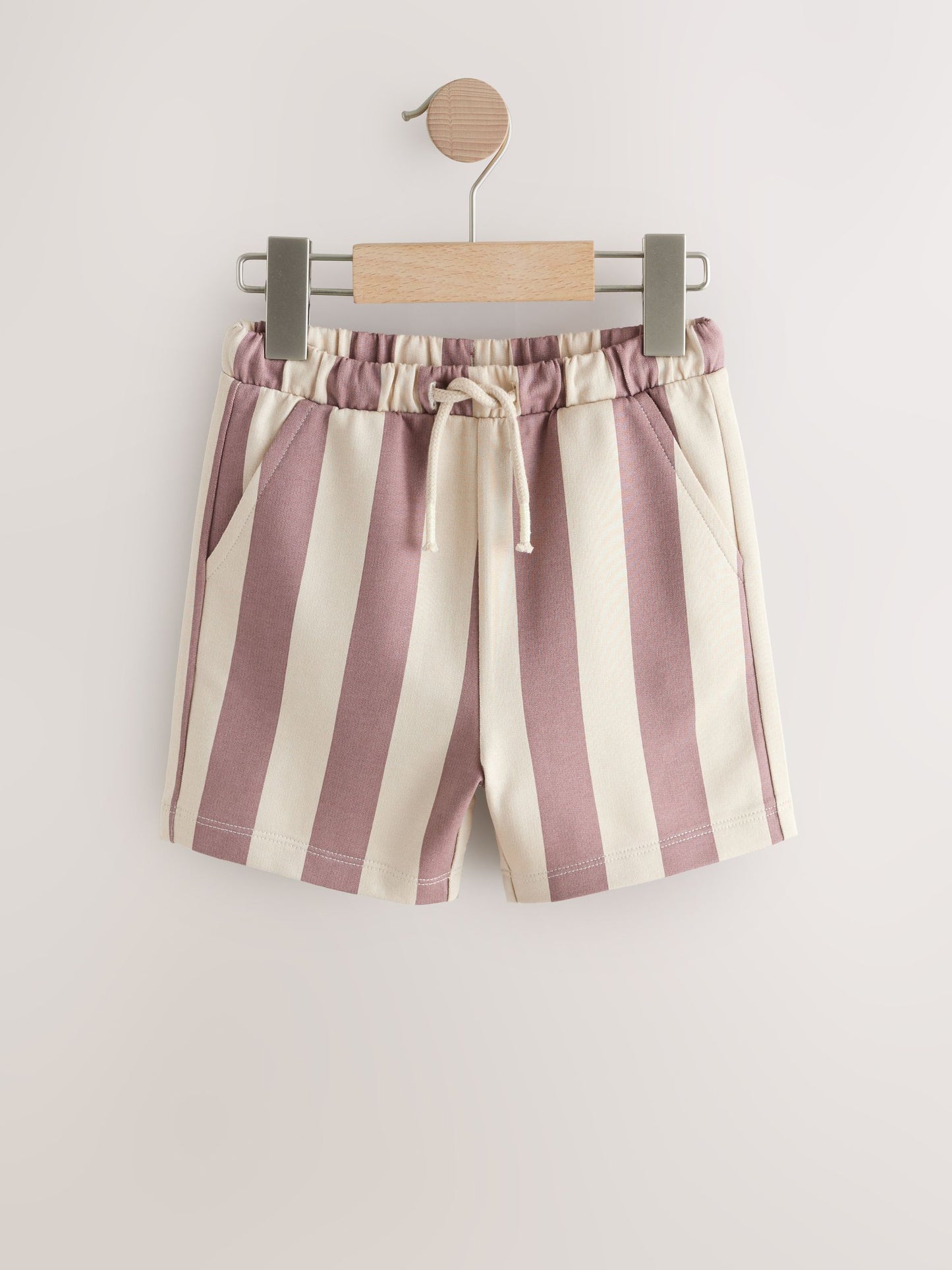 Charcoal Grey/Burgundy Stripe/Ecru Jersey Shorts 3 Pack (3mths-7yrs) image 2