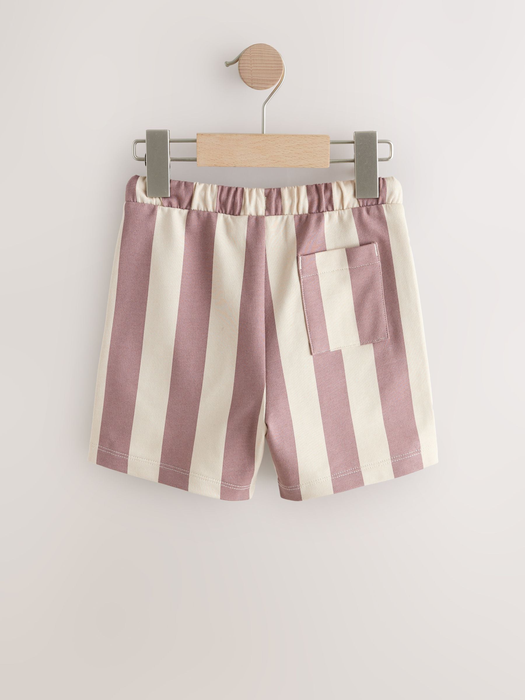 Charcoal Grey/Burgundy Stripe/Ecru Jersey Shorts 3 Pack (3mths-7yrs) image 3
