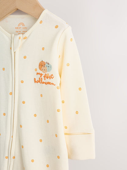 Neutral My First Halloween Two Way Zip Baby Sleepsuit (0mths-3yrs) image 7
