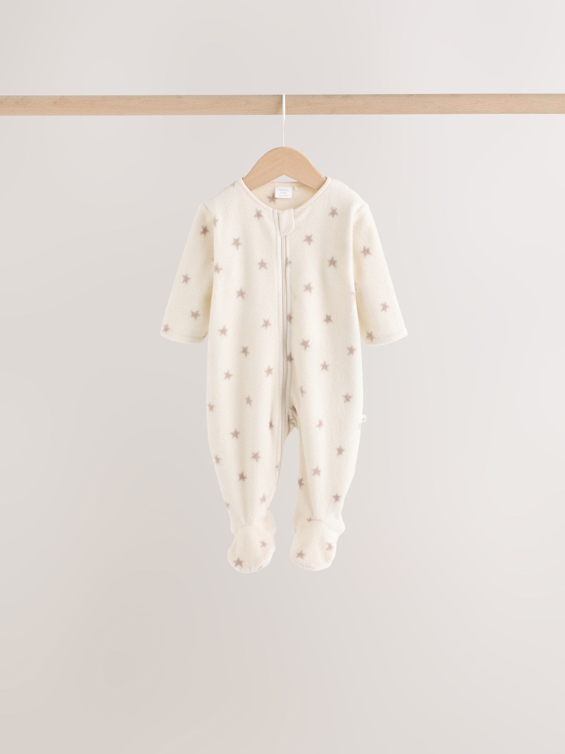 Dsiney Kidz - Neutral Micro Fleece Two Way Zip Baby Sleepsuits 4 Pack image 3