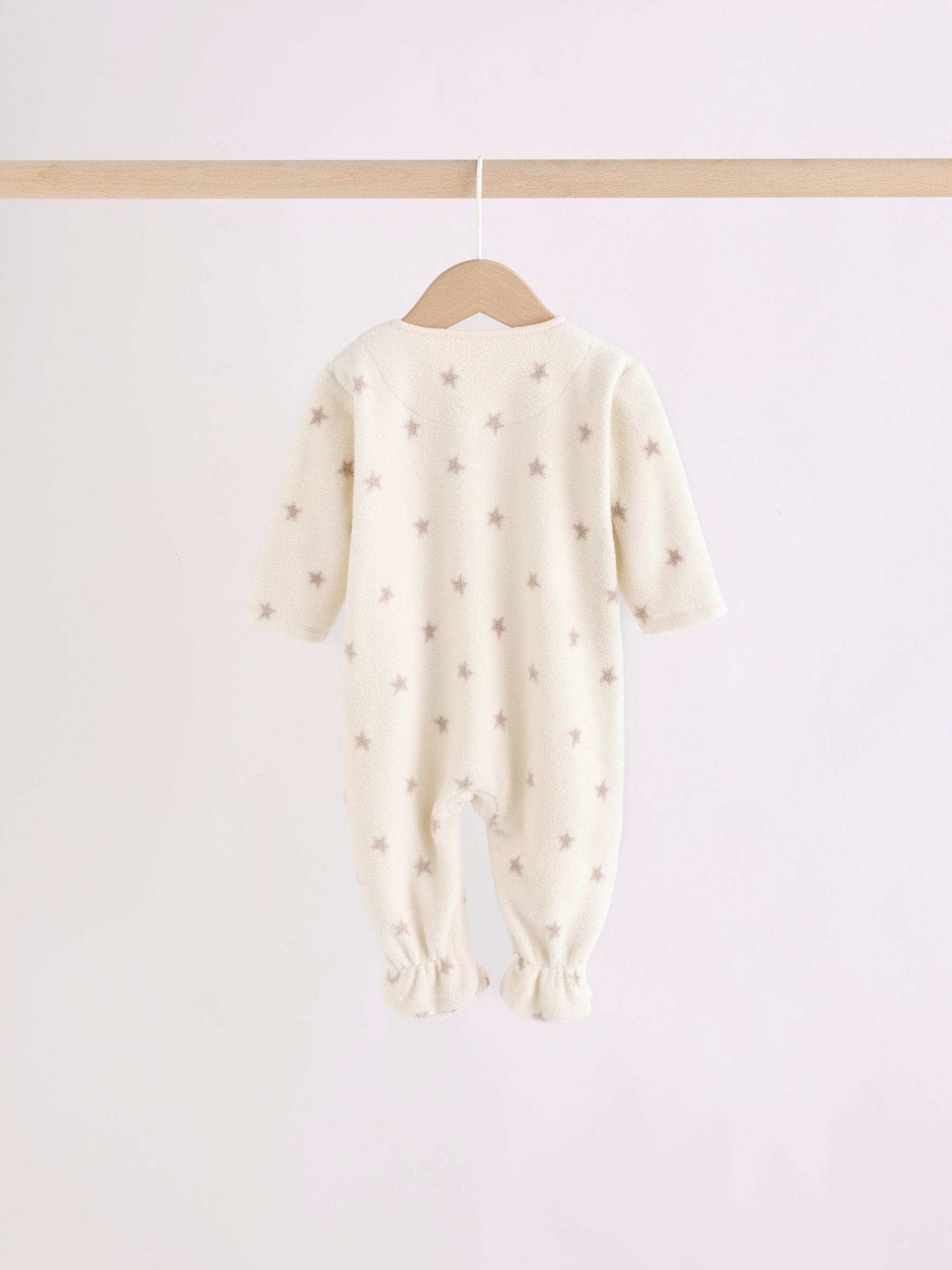 Dsiney Kidz - Neutral Micro Fleece Two Way Zip Baby Sleepsuits 4 Pack image 5
