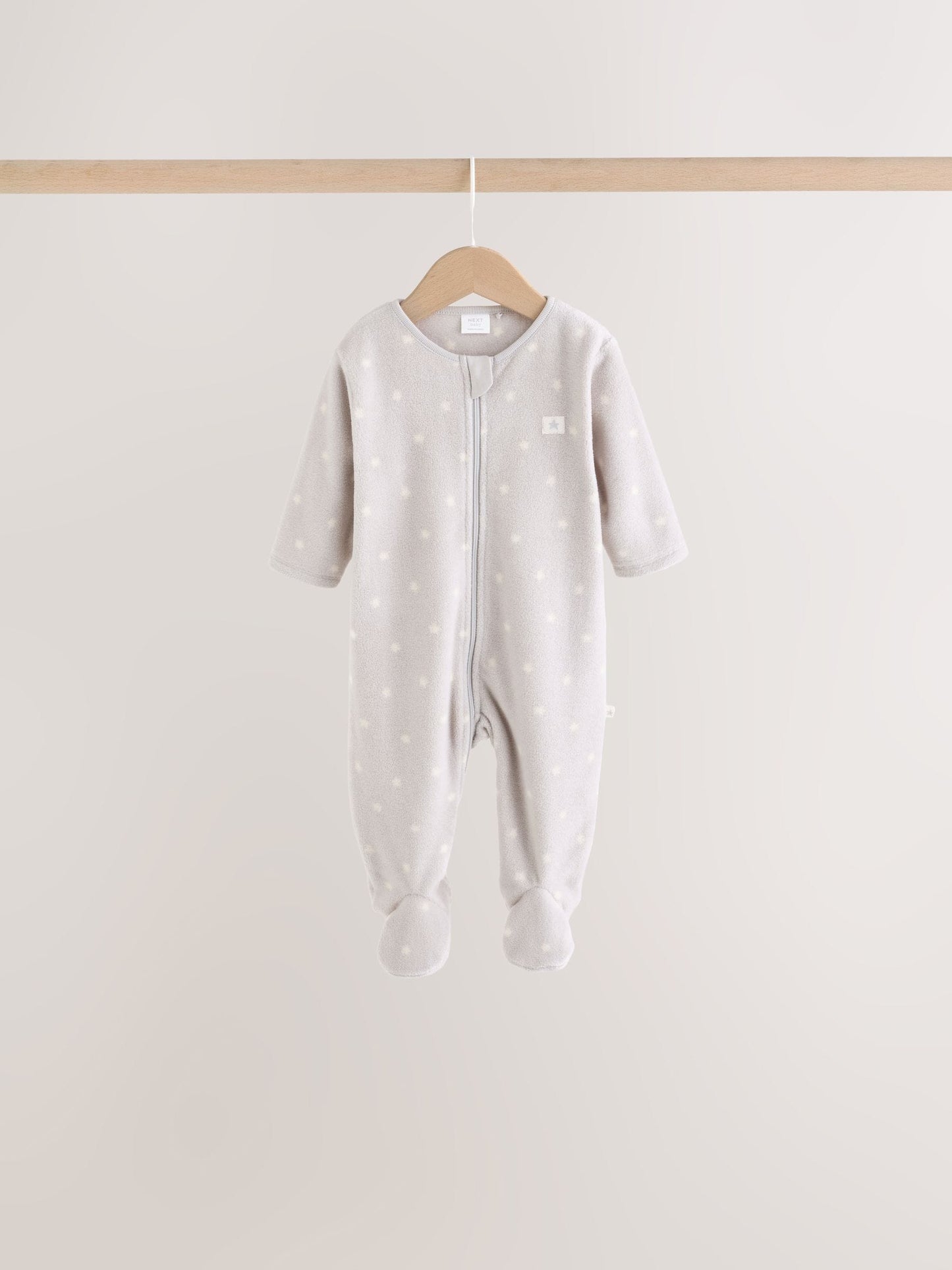 Dsiney Kidz - Neutral Micro Fleece Two Way Zip Baby Sleepsuits 4 Pack image 6