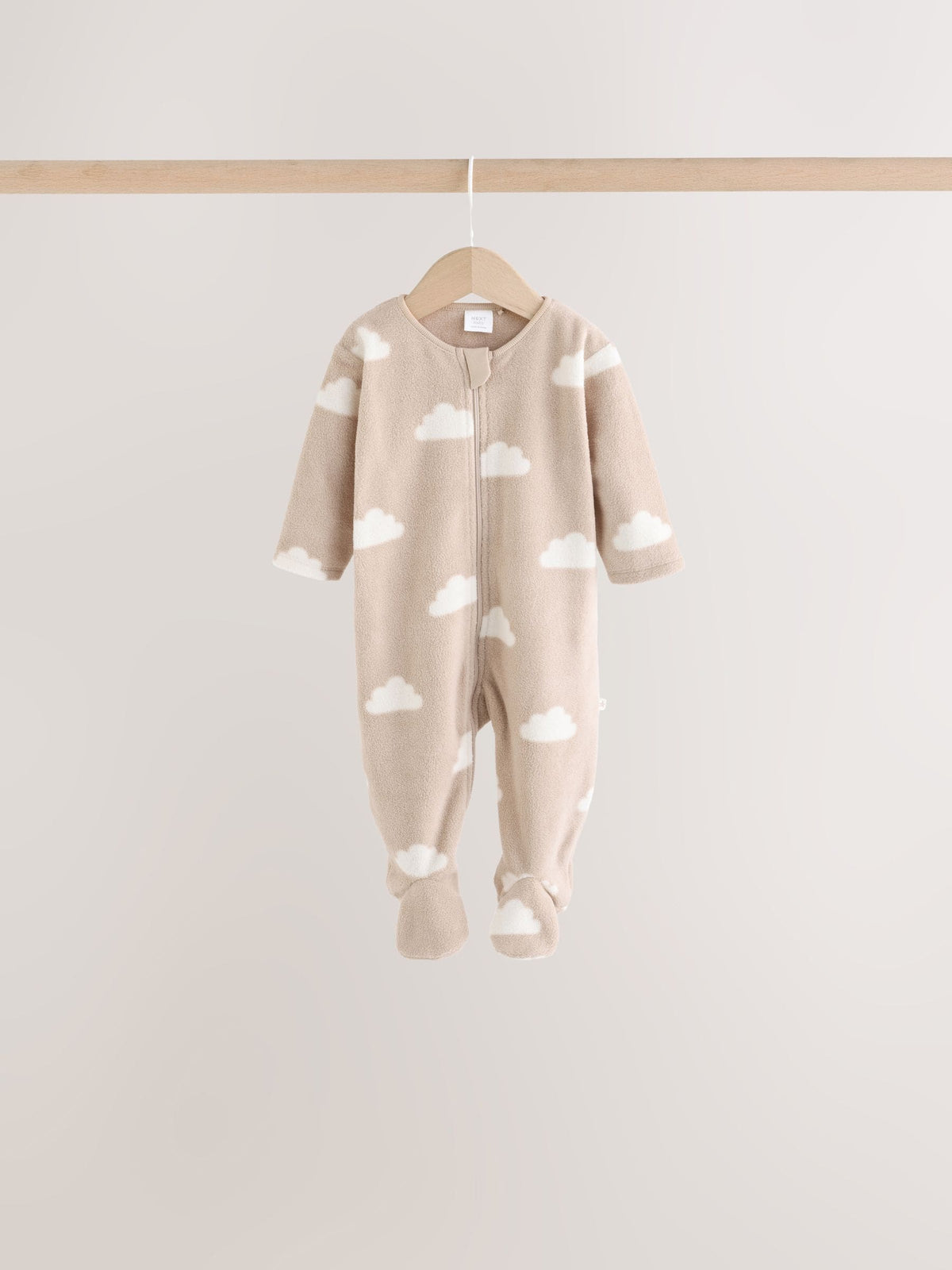 Dsiney Kidz - Neutral Micro Fleece Two Way Zip Baby Sleepsuits 4 Pack image 7