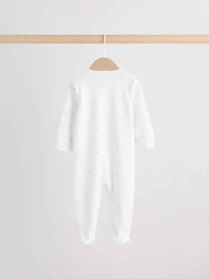 White Baby Sleepsuit, Bodysuit, Hat and Bib Set 4 Piece (0-9mths) image 6