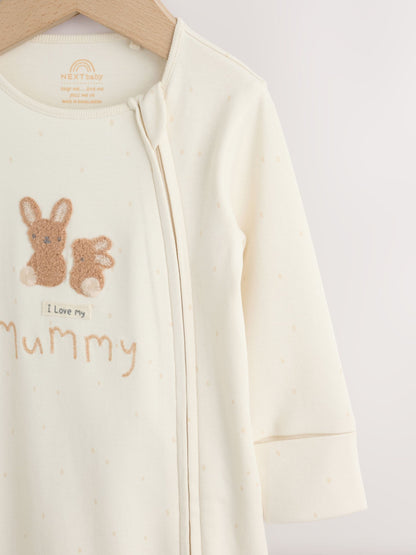 Neutral I Love My Mummy Two Way Zip Baby Sleepsuit (0-18mths) image 7