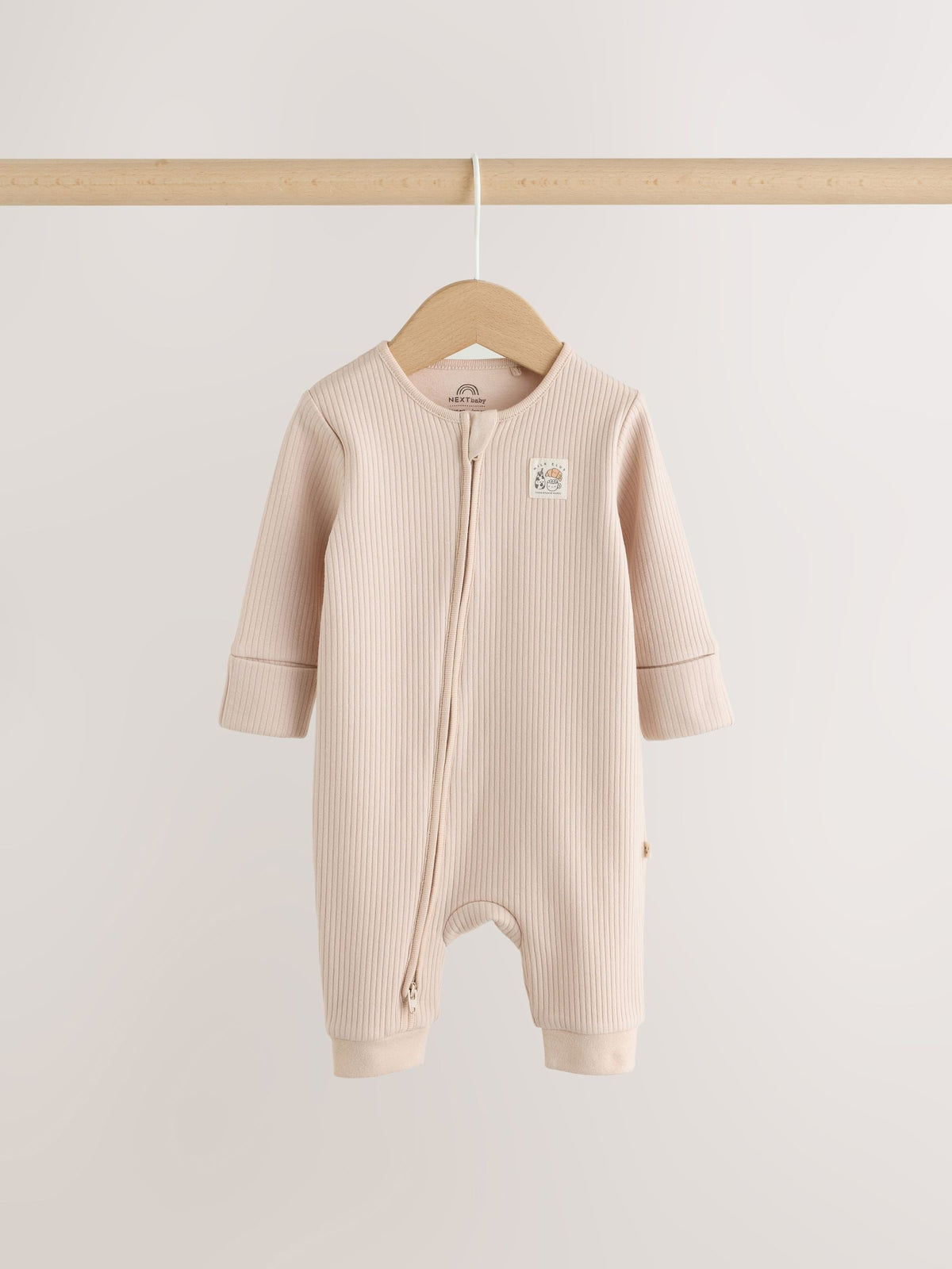 Neutral Brunch Fleece Lined Two Way Zip Sleepsuits 2 Pack - image 3