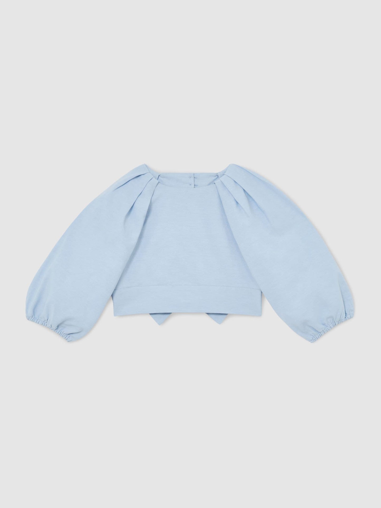 Reiss Pale Blue Marlie 13-14 yrs Puff-Sleeve Tie-Back Top image 1