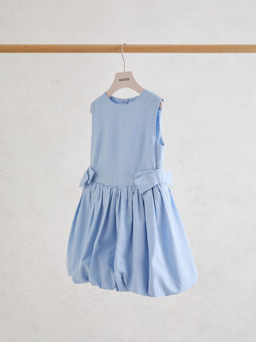 Reiss Pale Blue Marion 9-13 yrs Puffball Bow-Detail Sleeveless Dress image 1