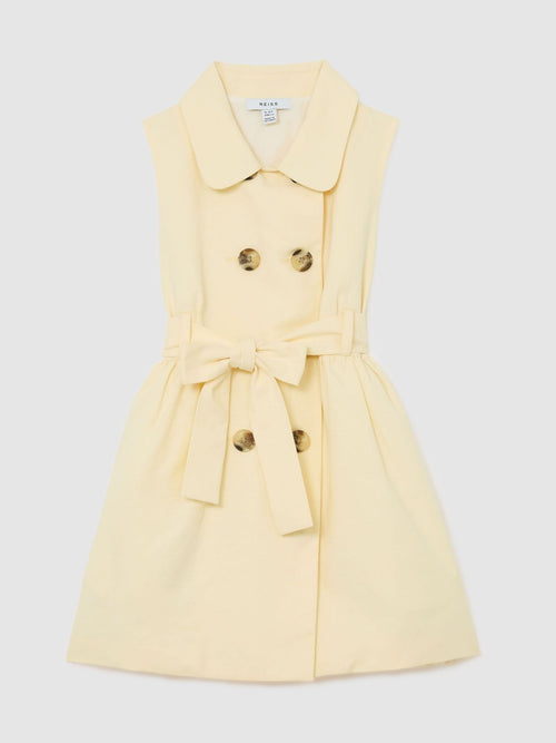Reiss Lemon Yellow Dana 3-9 yrs Lyocell-Blend Buttoned Shirt Dress image 1
