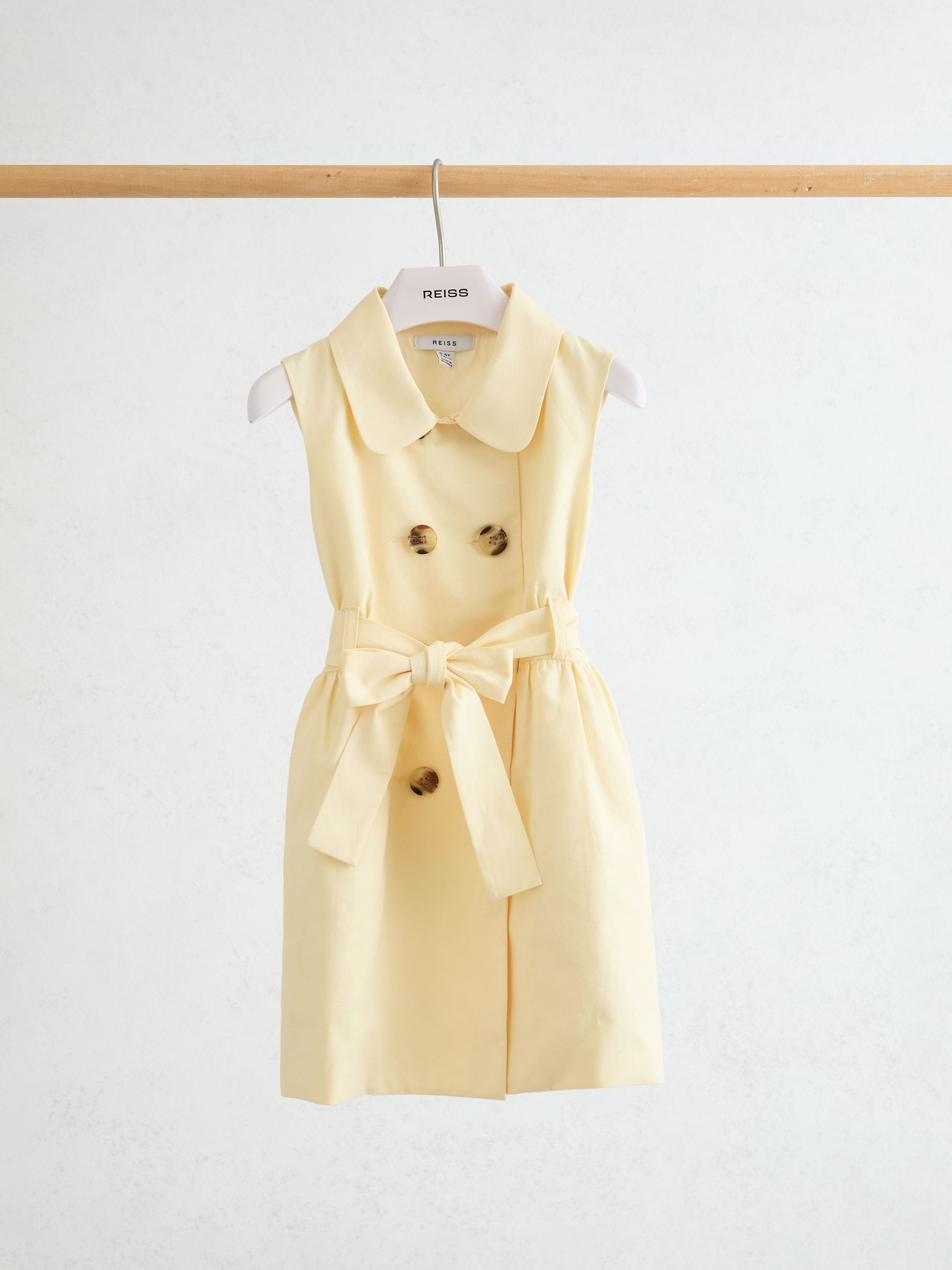 Reiss Lemon Yellow Dana 3-9 yrs Lyocell-Blend Buttoned Shirt Dress image 2