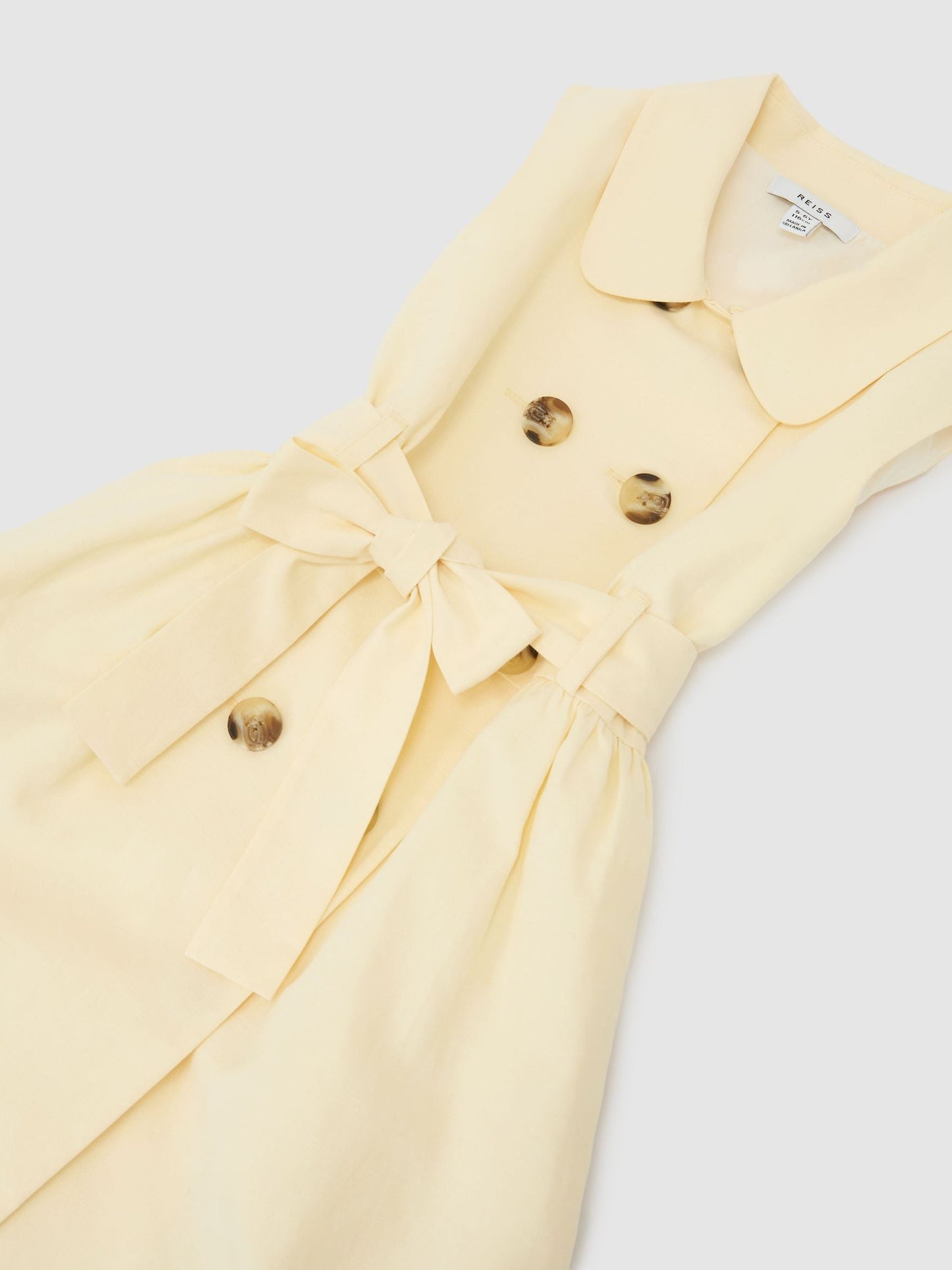 Reiss Lemon Yellow Dana 3-9 yrs Lyocell-Blend Buttoned Shirt Dress image 3
