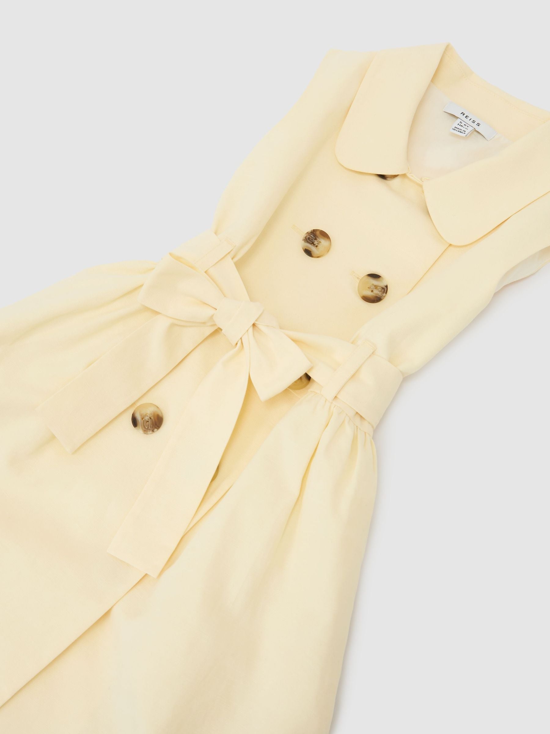 Reiss Lemon Yellow Dana 3-9 yrs Lyocell-Blend Buttoned Shirt Dress image 3