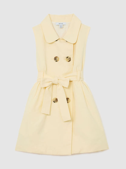 Reiss Lemon Yellow Dana 3-9 yrs Lyocell-Blend Buttoned Shirt Dress image 1