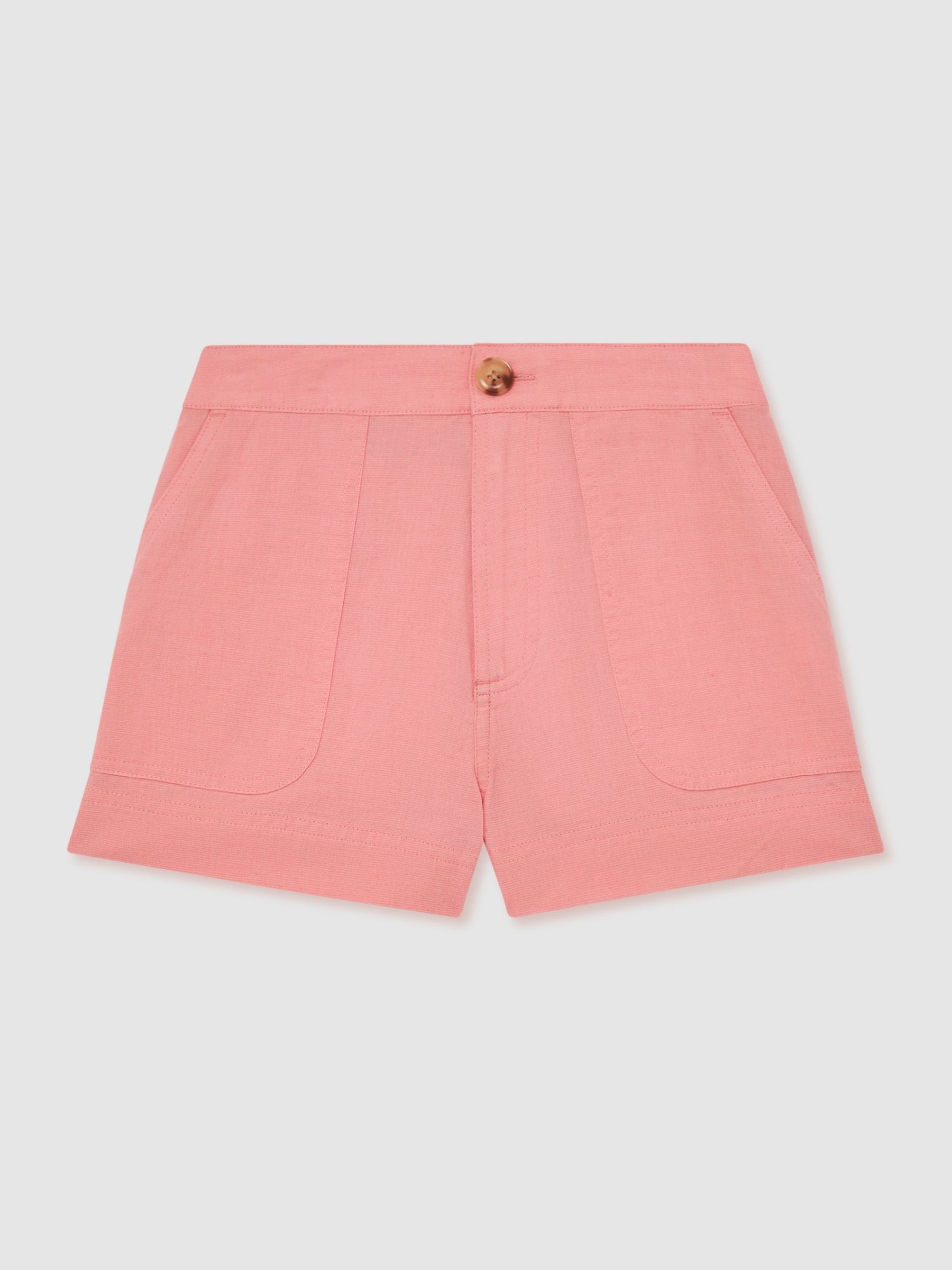 Reiss Coral Pink Alex 3-9 yrs Cotton-Linen Shorts image 1