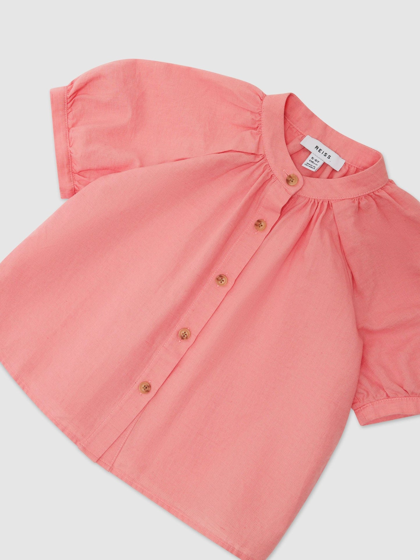 Reiss Coral Pink Cleo 13-14 yrs Cotton-Linen Drawstring Trousers image 1