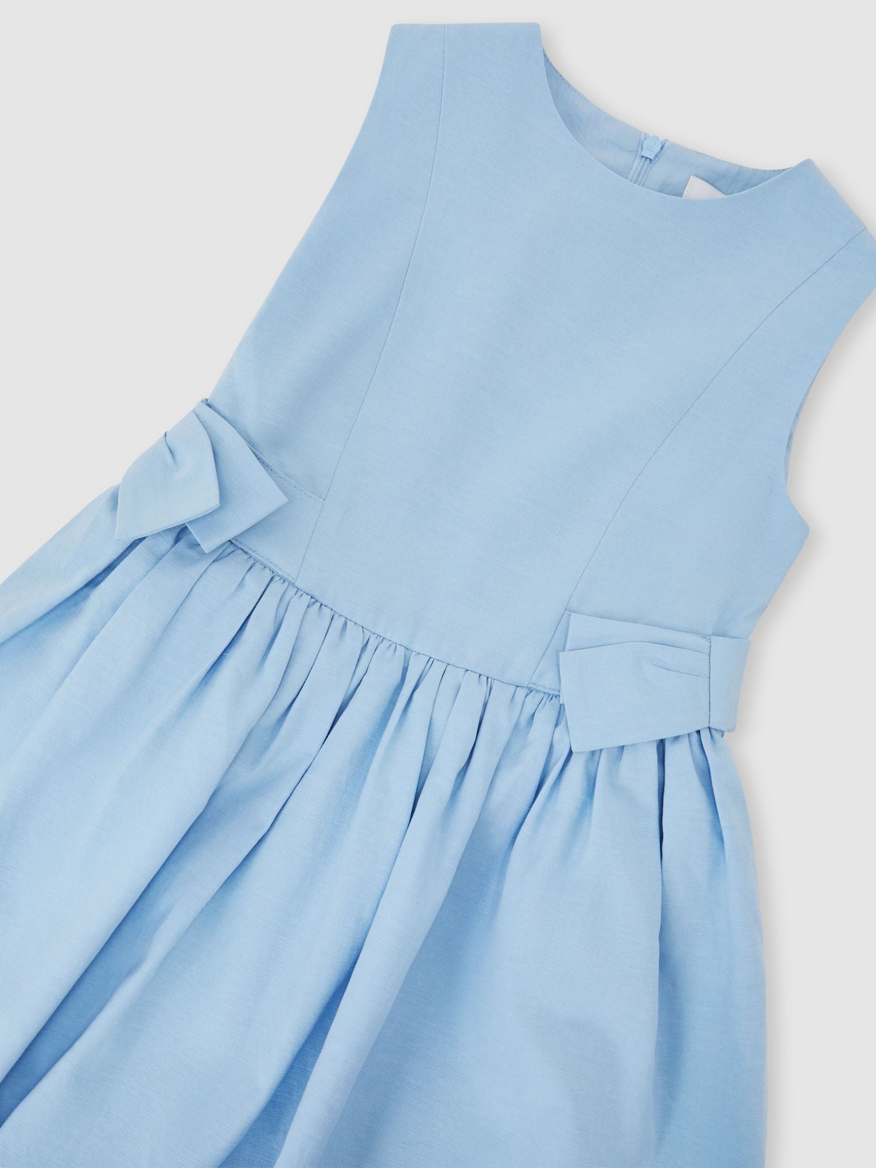 Reiss Pale Blue Marion 13-14 yrs Puffball Bow-Detail Sleeveless Dress image 1