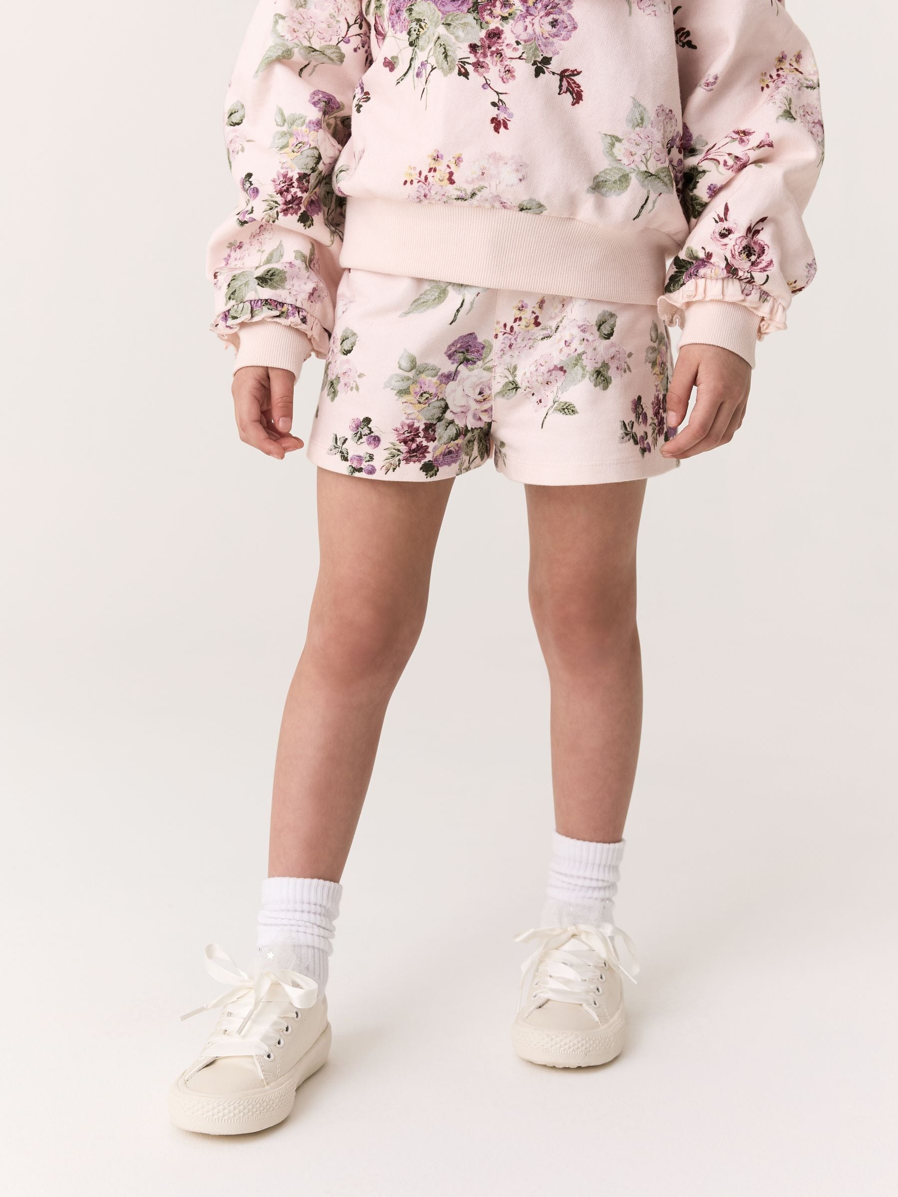 Laura Ashley Light Pink Fairthorne Frill Top and Shorts Sweat Set image 3
