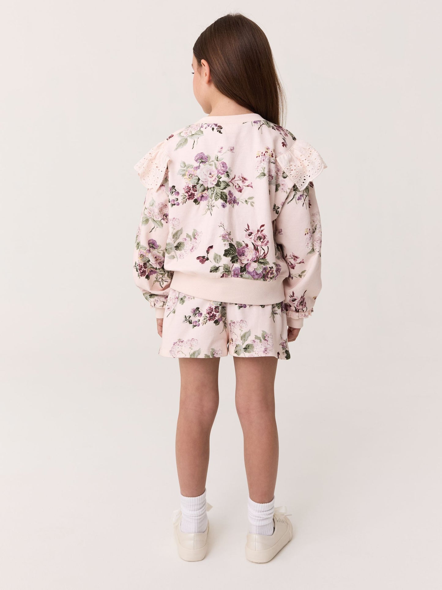 Laura Ashley Light Pink Fairthorne Frill Top and Shorts Sweat Set image 4