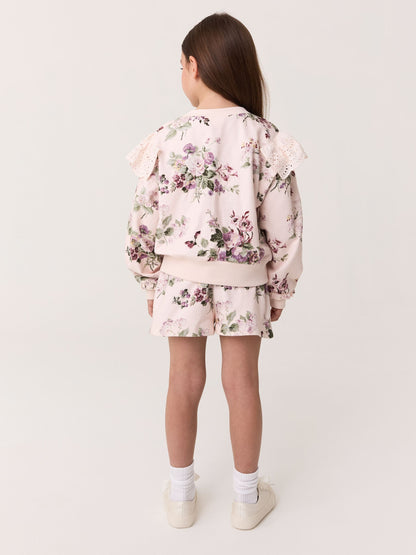 Laura Ashley Light Pink Fairthorne Frill Top and Shorts Sweat Set image 4