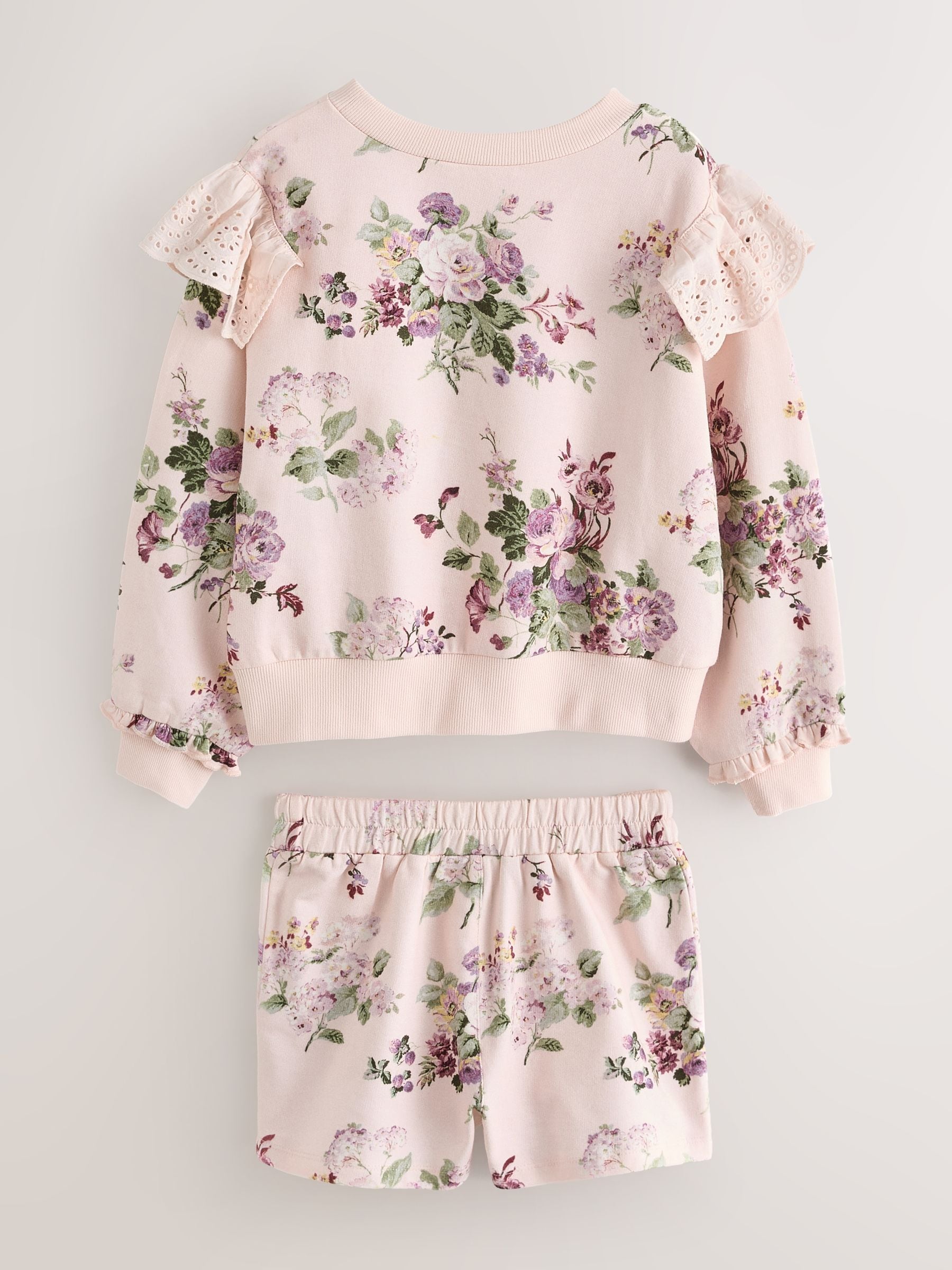 Laura Ashley Light Pink Fairthorne Frill Top and Shorts Sweat Set image 9