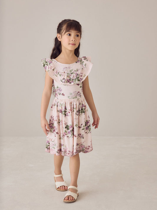 Laura Ashley Light Pink Fairthorne Frill Jersey Dress image 1