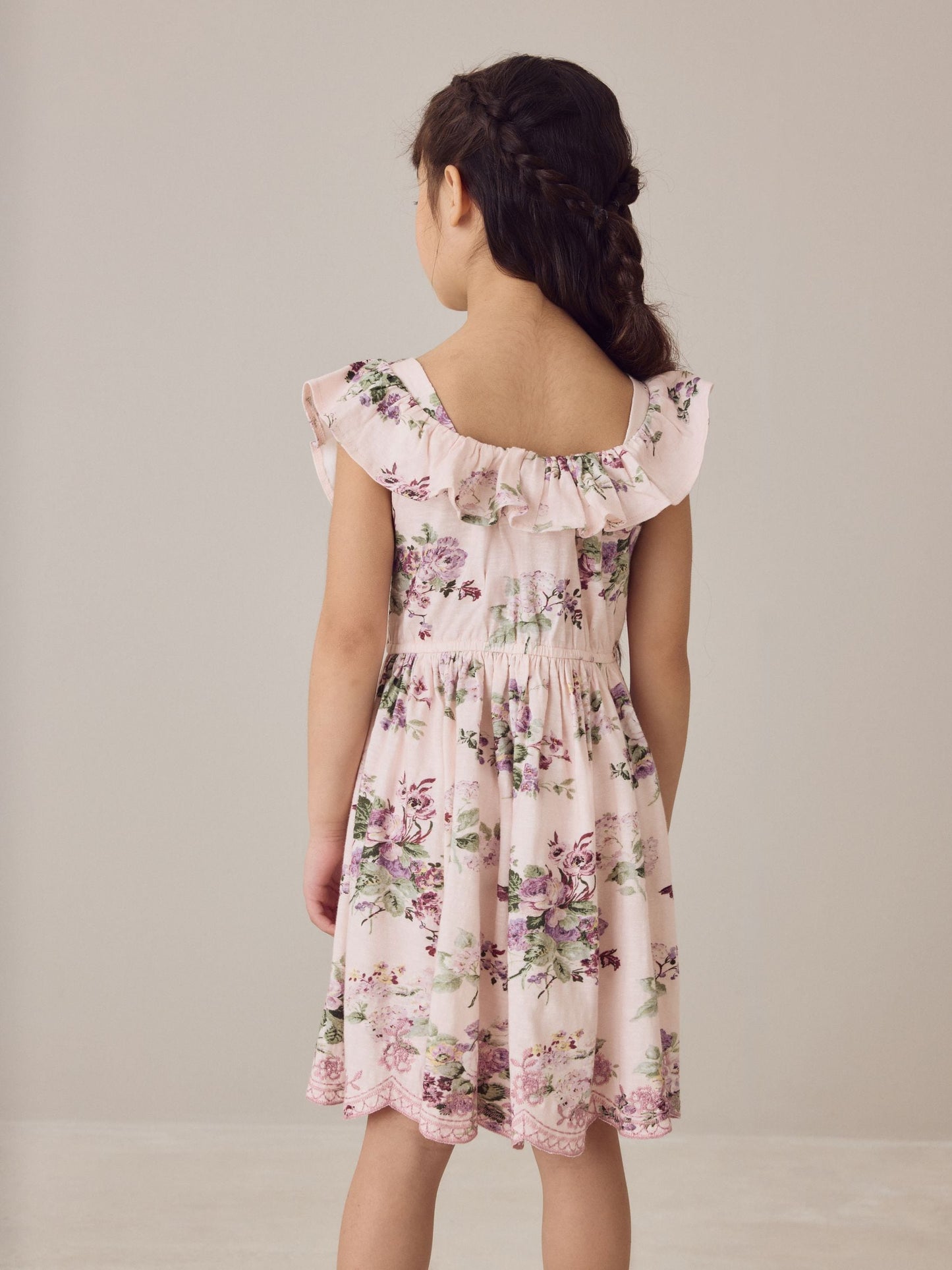 Laura Ashley Light Pink Fairthorne Frill Jersey Dress image 3