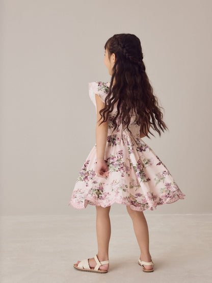 Laura Ashley Light Pink Fairthorne Frill Jersey Dress image 4
